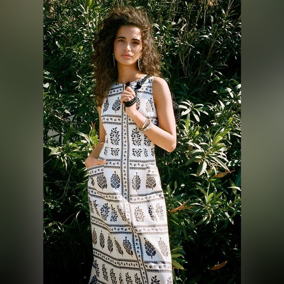 ANTHROPOLGIE Woodblock MIDI Sleeveless Dress - Picture 5 of 14